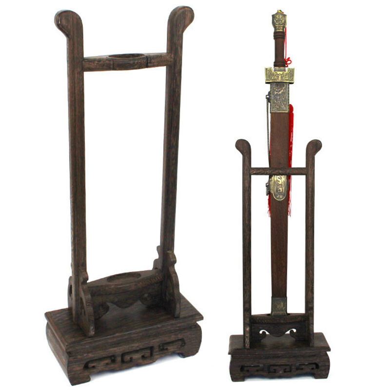 Wenge Vertical Samurai Sword Katana Holder Stand Bracket Assembly Display Rack