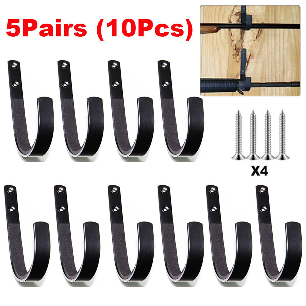 10Pcs Steel Gun Wall Mount Rack Storage Rifles Shotgun Hooks Hangers Archery Bow