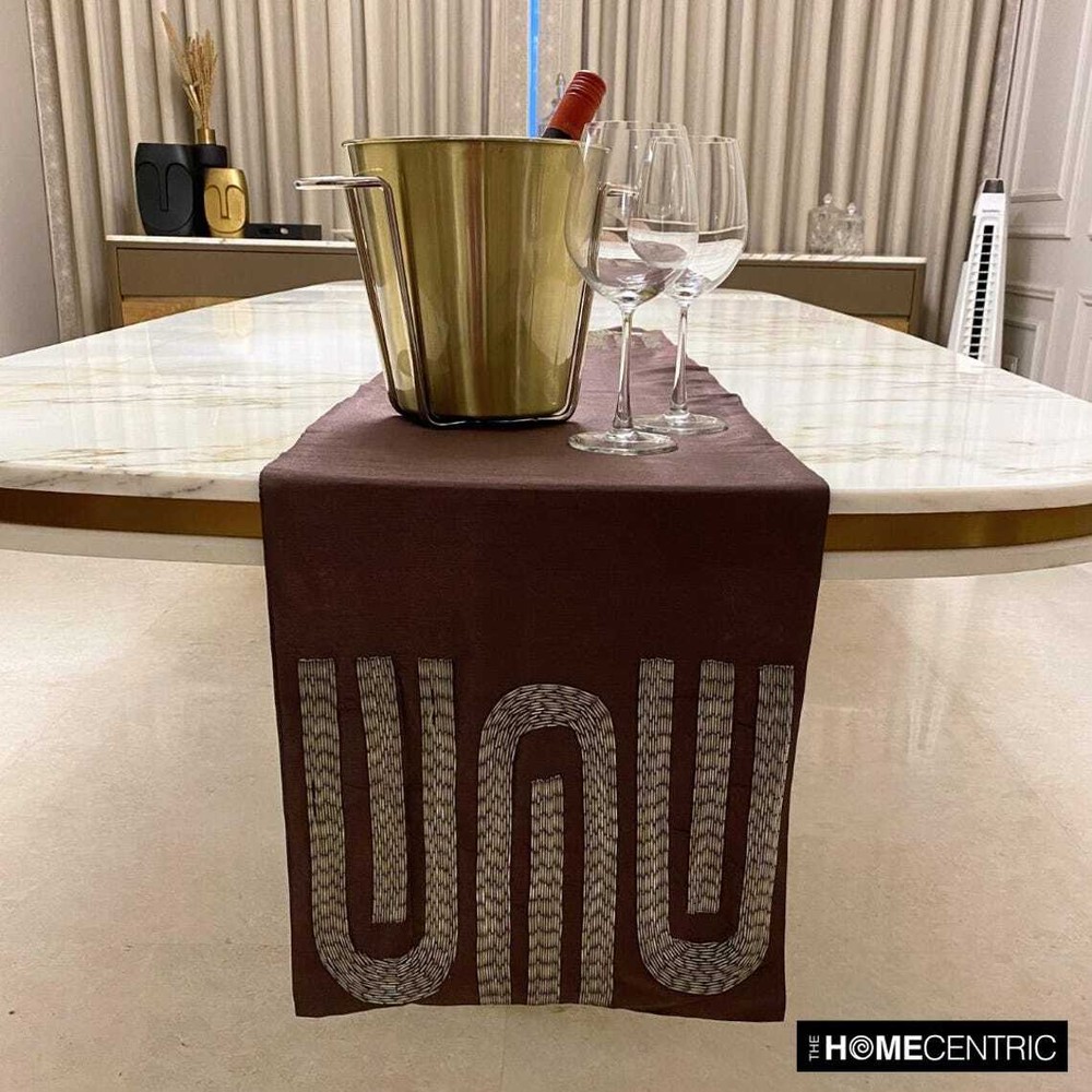 Decorative Table Runner Purple Silk Wedding Décor Table Décor - Silver Pipe