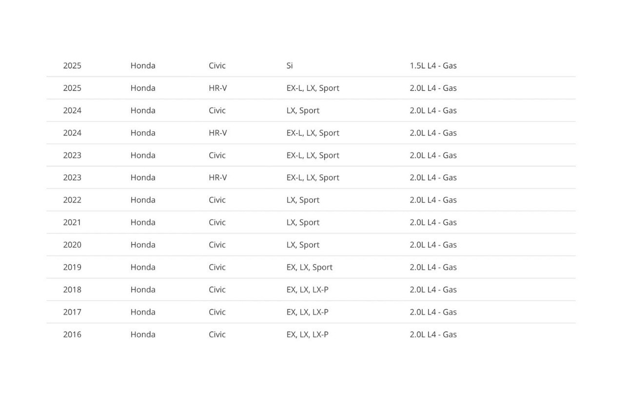 Genuine OEM Honda Engine Air Filter 17220-5BA-A00 - For Select Civic and HR-V