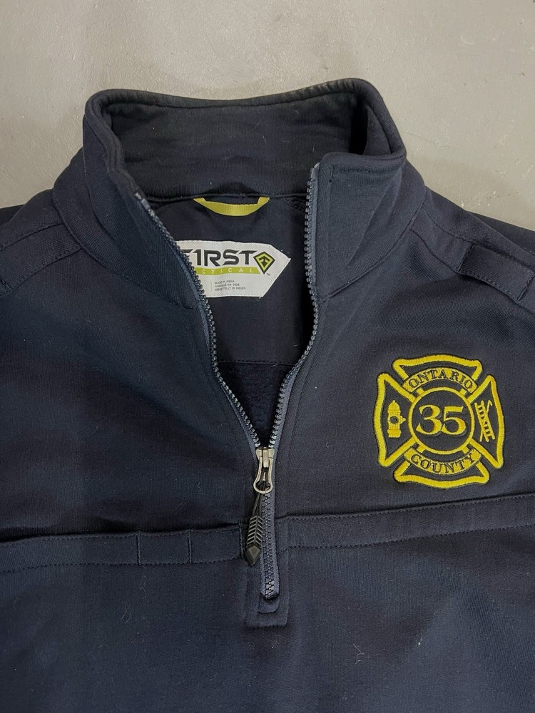 First Tactical Black Tactix Softshell 1/4 Zip Fire Dept. Jacket Large 🔥