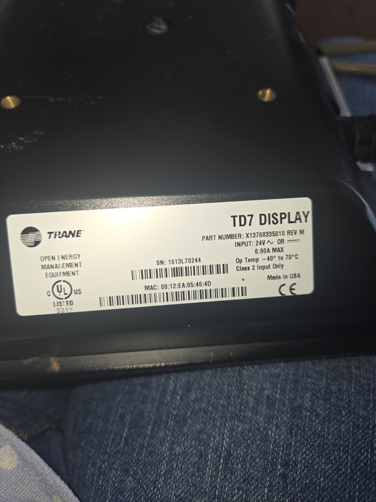 TRANE MOD02947 TRANE TD7