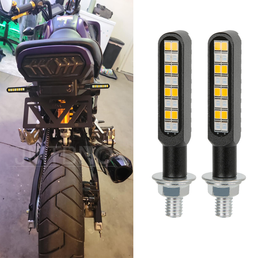 Motorcycle LED Turn Signal Light Sequential Flowing Amber Red Tail Light Blinker