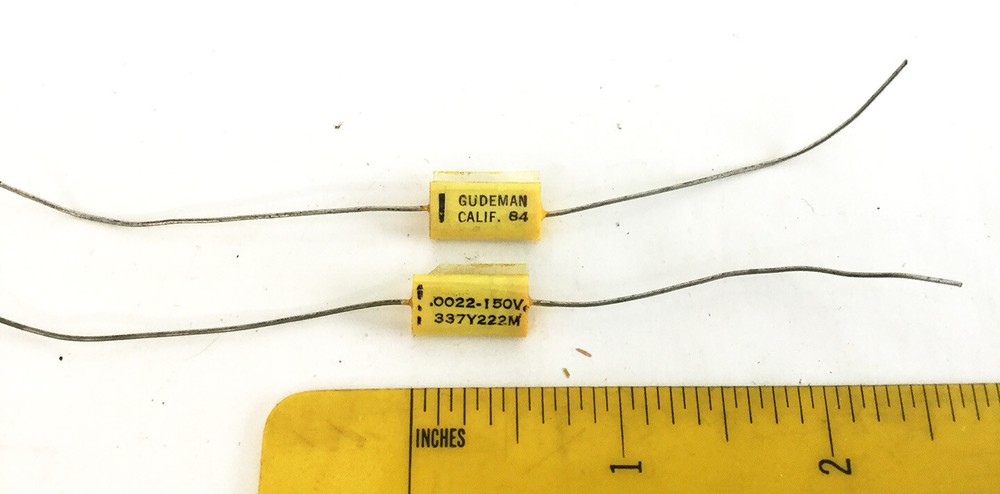 7 NOS Gudeman Capacitors .0022 MFD @ 150 VDC