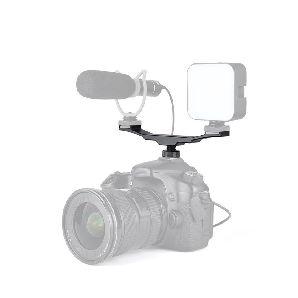 Double End Cold Shoe Mount Bracket Extension Rod For Camera Flash Fill Light Fit