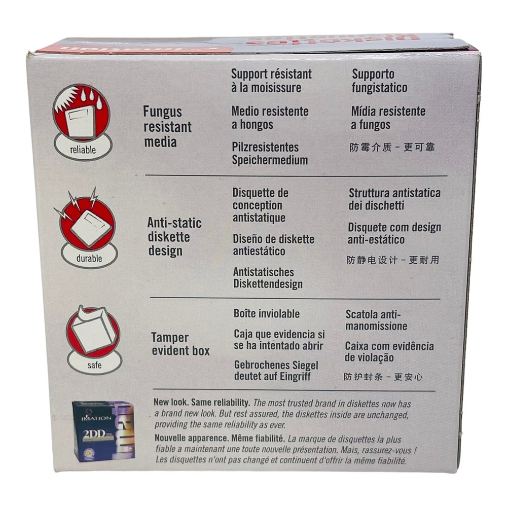 IMATION 1.0MB 2DD UNFORMATTED DISKETTES RED BOX 10 PACK NEW/UNUSED SURPLUS