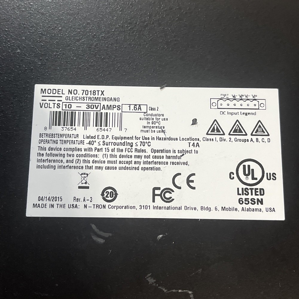 N-TRON 7018TX - 18 PORT INDUTRIAL ETHERNET SWITCH