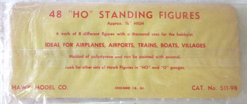 HO Scale Hawk Models, 48 Unpainted Standing Figure Set #511-98