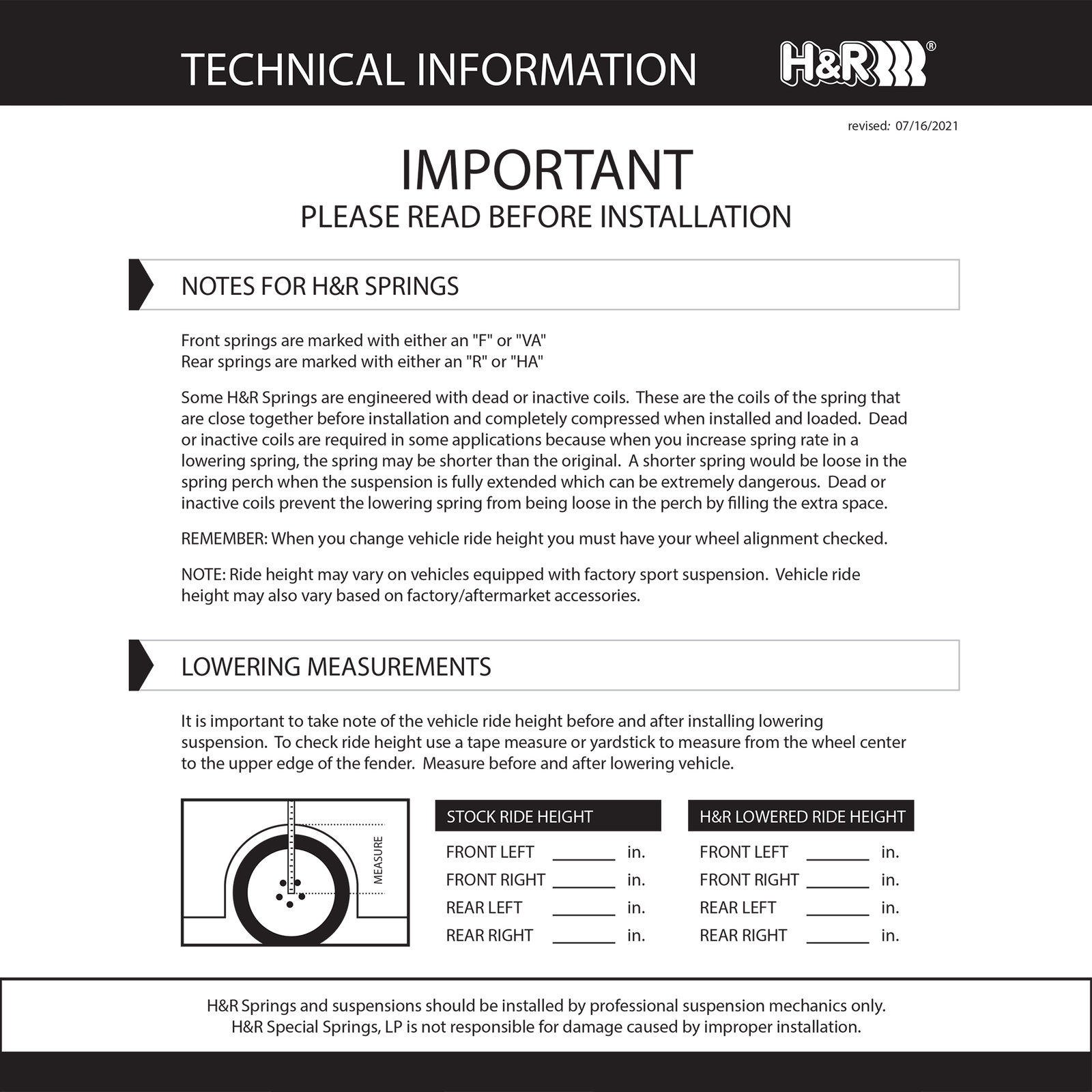 H&R 28926-1 Lowering Springs Kit for 2011-24 BMW X3 F25 G01 / 2017-23 X4 F26 G02