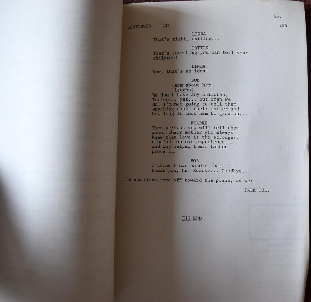 1980 Fantasy Island (The Warrior) Original First Draft Script Screenplay