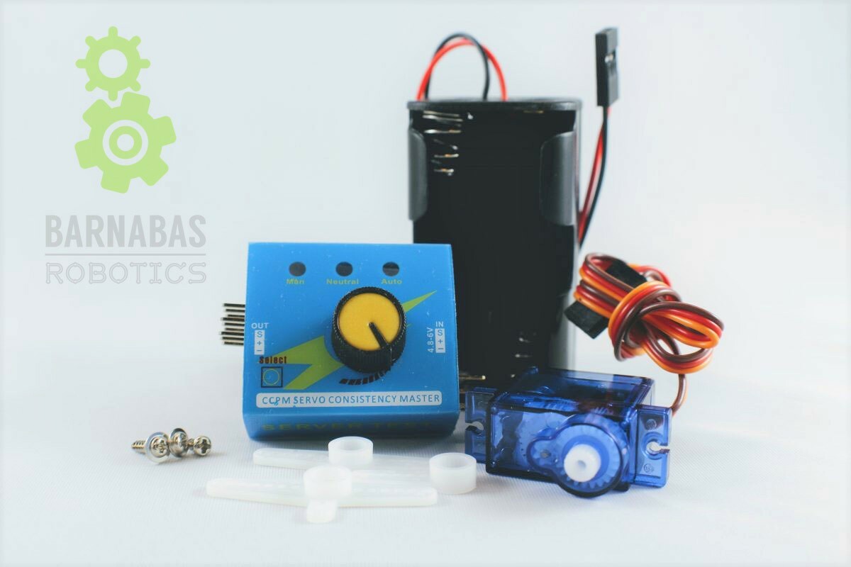 Servo Tester Kit (9g Servo Motor, Servo Tester, Battery Holder) Robot STEM Kit