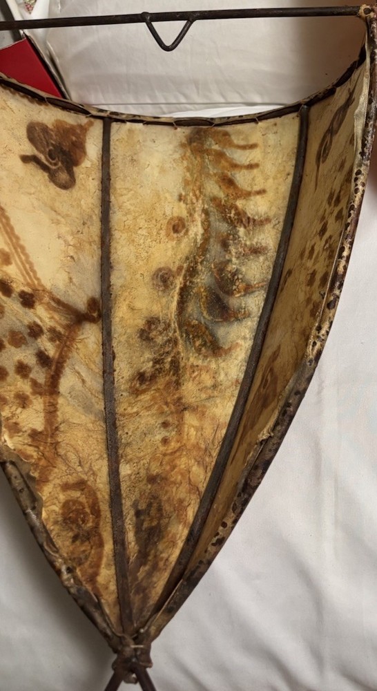 Vintage Moroccan Parchment Wall Sconce.
