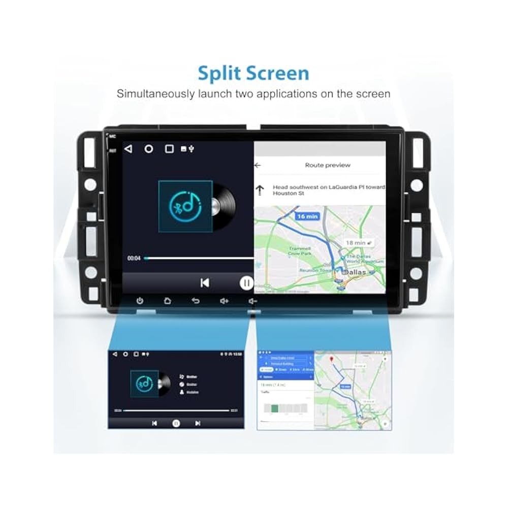 For 8,inch Touch Screen Car Radio with Wireless CarPlay & Android Auto, Android