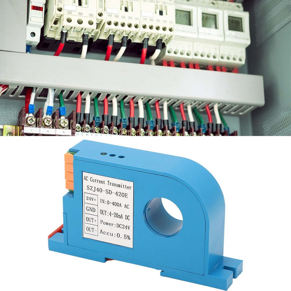 AC Current Transmitter 4‑20mA Output Single Phase AC Current Transducer Sensor
