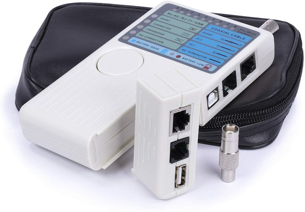 Universal Network Cable Tester Tool, BNC, RJ45, RJ11, USB (4-in-1) Multi-Tester