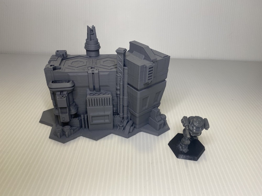 Military Headquarters w/ Hex Base, Tabletop War Game Terrain Battletech (6mm)