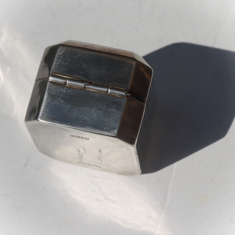 Antique Birks Canada Sterling Silver Ring Presentation Box Engraved 'Adele'