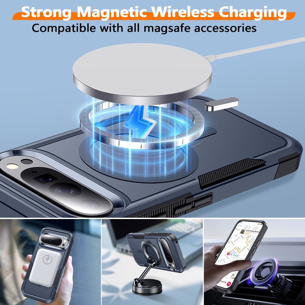 Hitfine Pixel 10 Pro XL Magnetic Rugged Shockproof Clear Protective Case