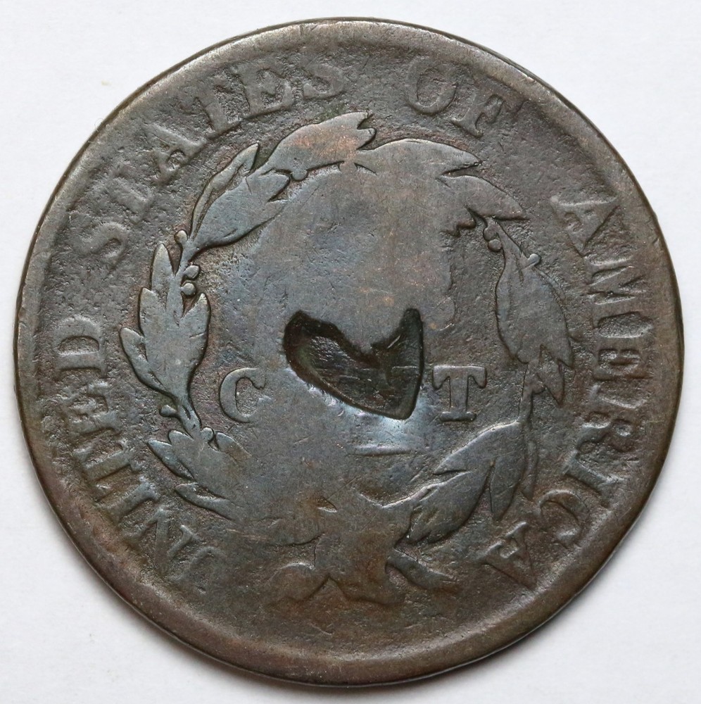 1817 1c Coronet Matron Head Large Cent - RAW - Heart Graffiti