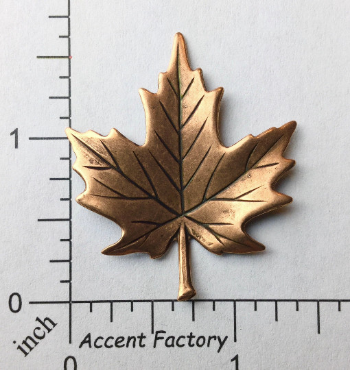 33325 Medium Maple Leaf Jewelry Finding Copper Oxidized