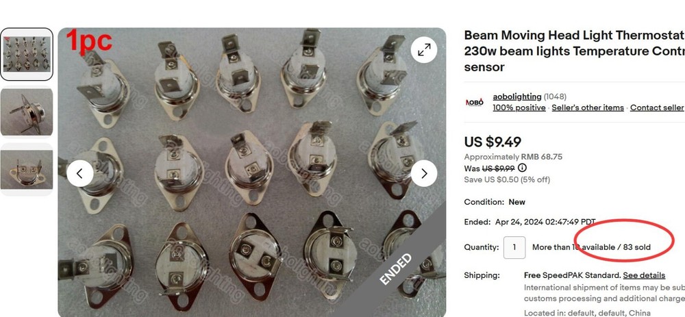 Beam Moving Head Light Thermostat 7r 230w beam lights Temperature Control sensor