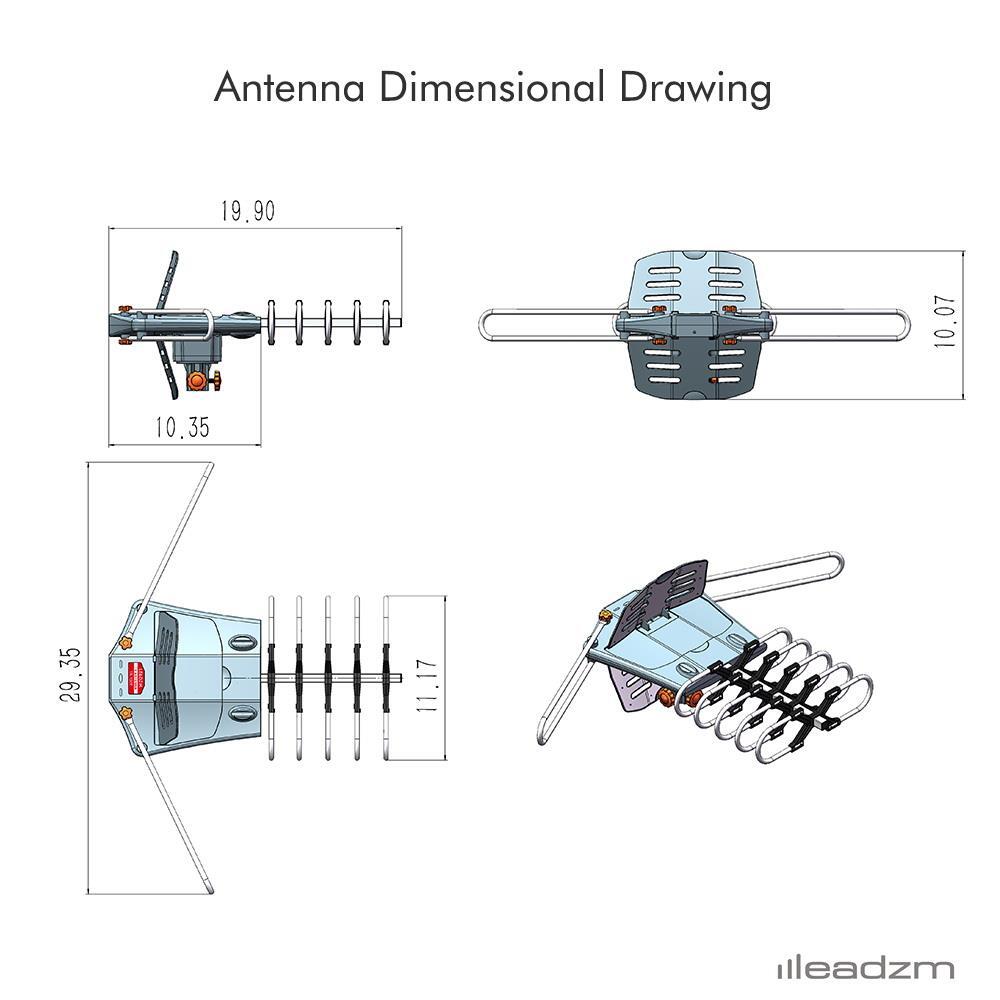 990 Mile Outdoor TV Antenna Motorized Amplified V/UHF HDTV 1080P 360° Video Home