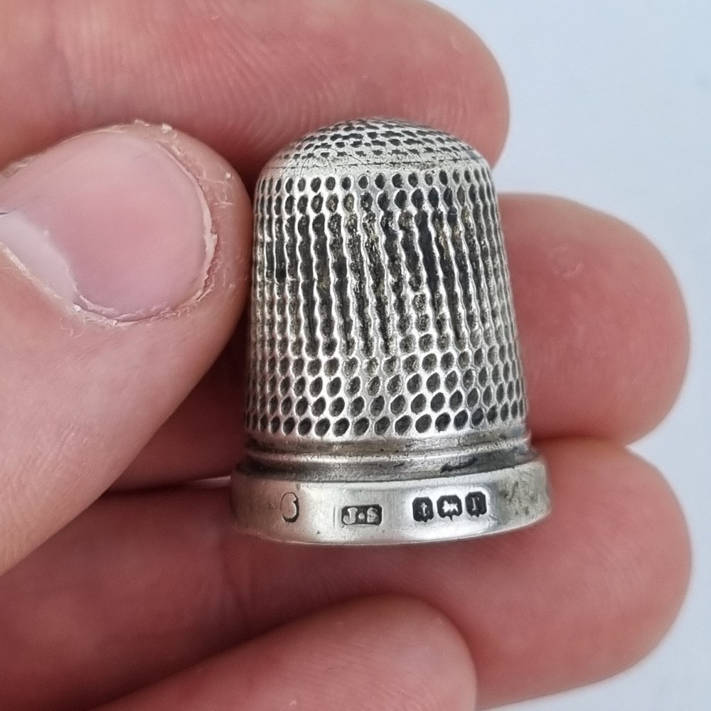 Antique Solid Silver Thimble Birmingham 1916 James Swann