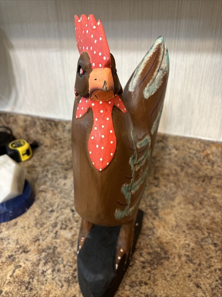 Rooster Chicken Wood Decor Large