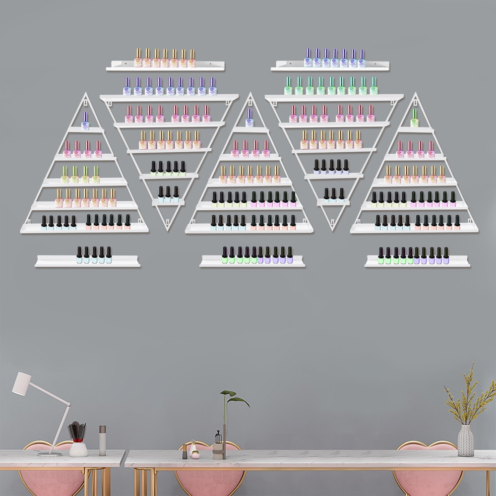 10PCS Triangular Nail Polish Racks, Wall-mounted Nail Polish Racks, 5-tier