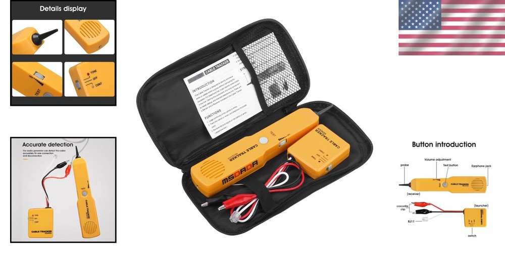 Electric Wire Cable Tracker with Tone Generator - Easy Network Testing Tool