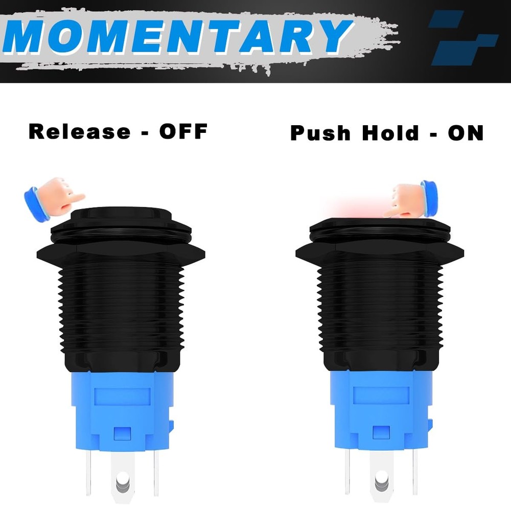2PCS 16MM Horn Switch Raised Speaker Horn Momentary Push Button Switch DC 12V...
