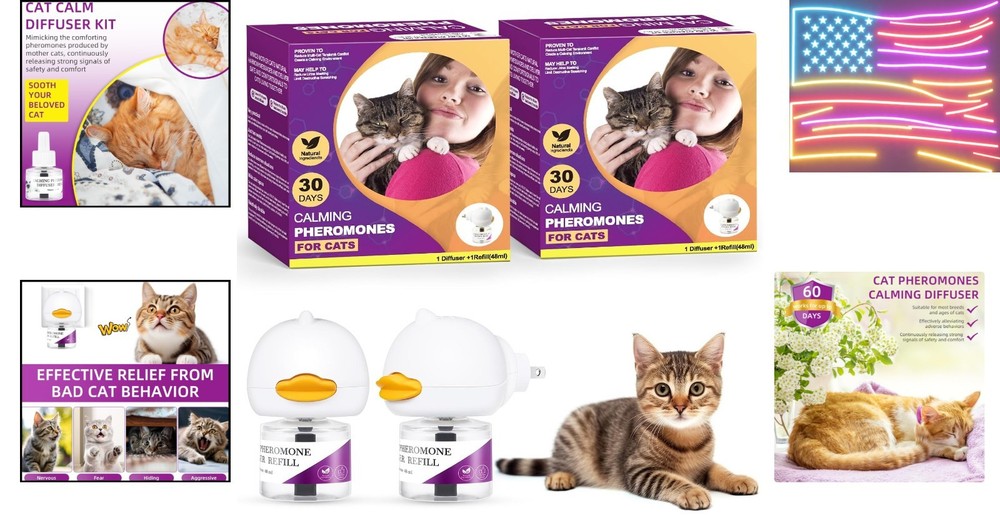 Cat Pheromones Calming Diffuser: Cat Calming Diffuser - Effectively Relieve A...