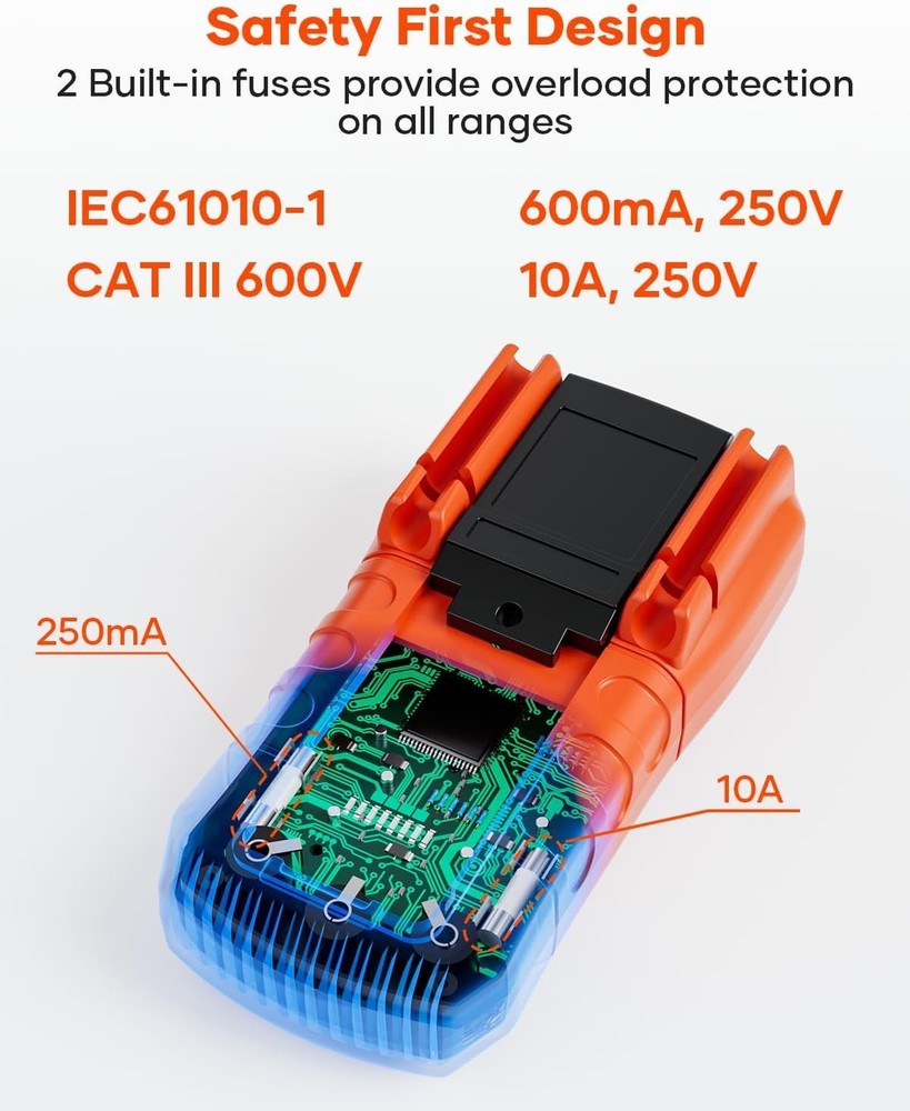 Professional 6000-Counts Digital Multimeter for Accurate Voltage & Current Tests