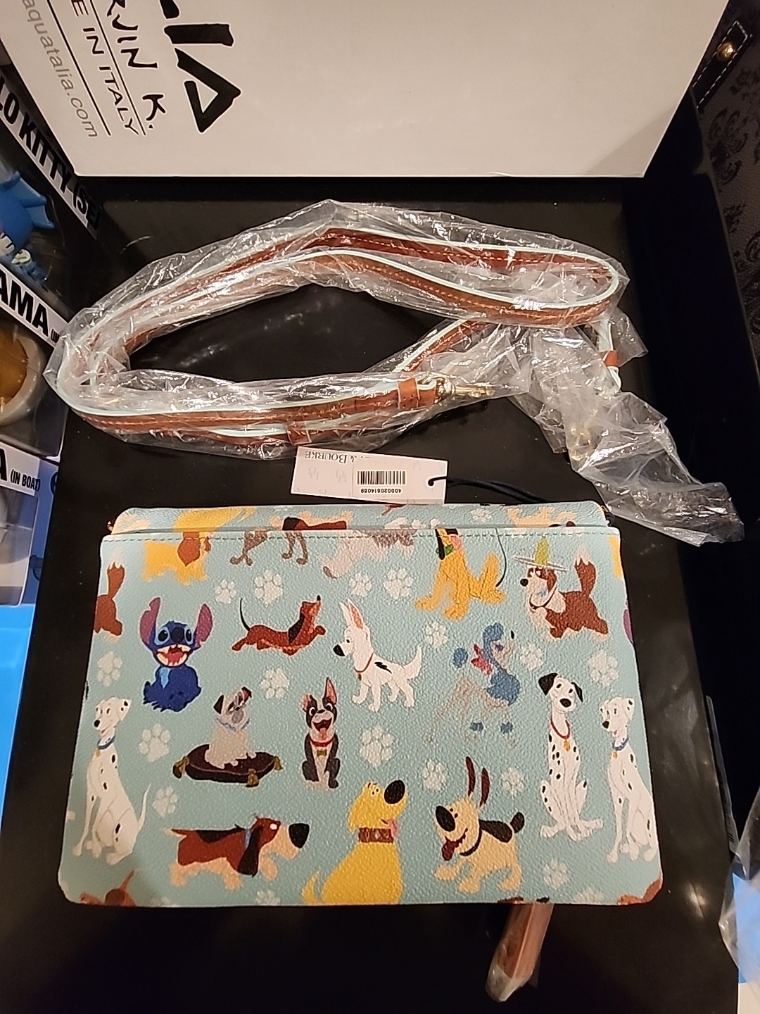 NWT Dooney & Bourke Disney Dogs Foldover Crossbody purse blue STITCH BOLT SALE!