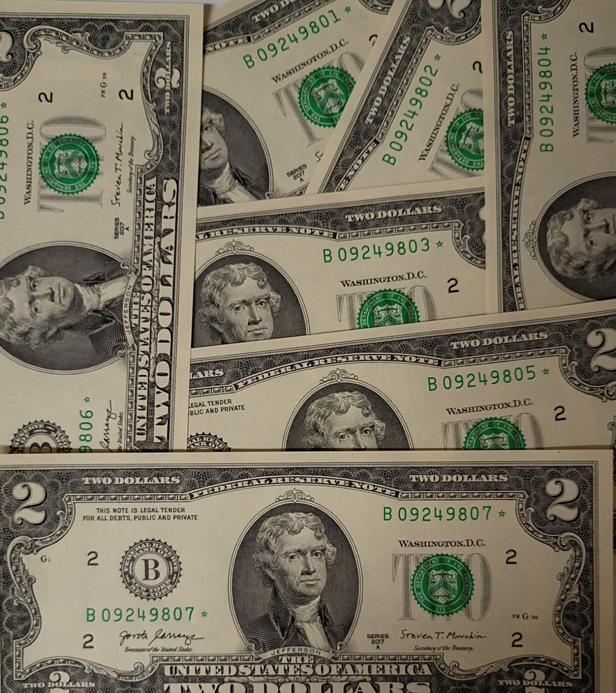 2017A- $2 Bill Star ⭐ Notes- Uncirculated- Buy It Now- Per Note