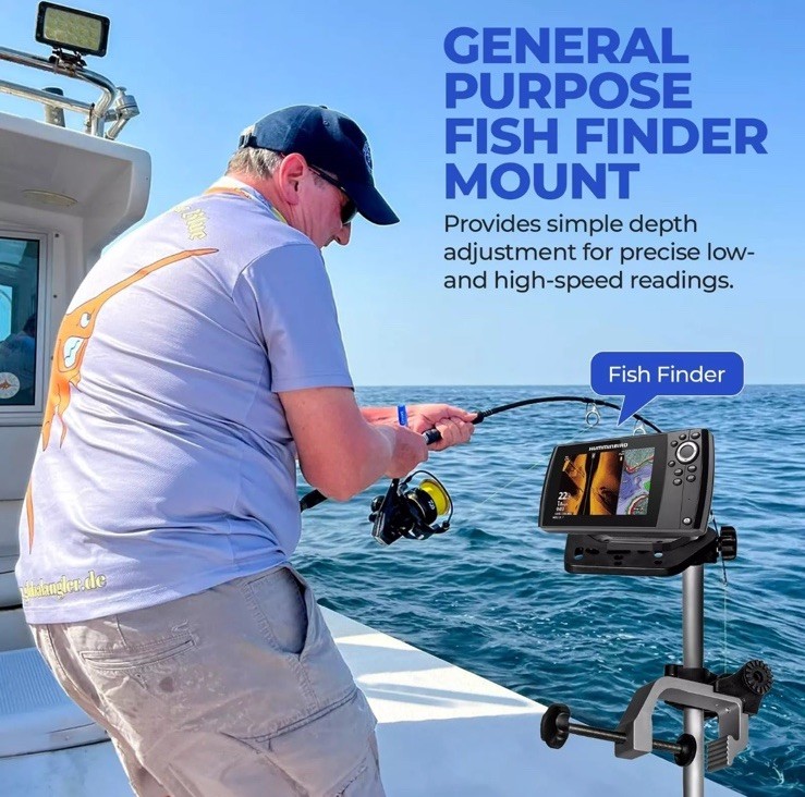Universal Portable Transducer Bracket - Fishfinder Mount with 360° Adjustable
