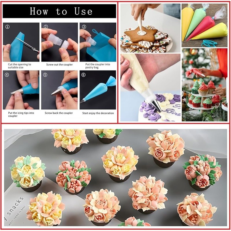 540PCS Cake Decorating Kit Baking Supplies 4 Springform Pans Rotating Turntable