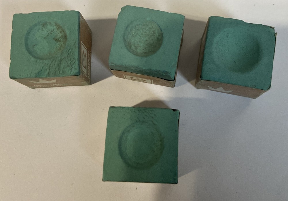 4 Pc Vintage Brunswick Green Pool Chalk