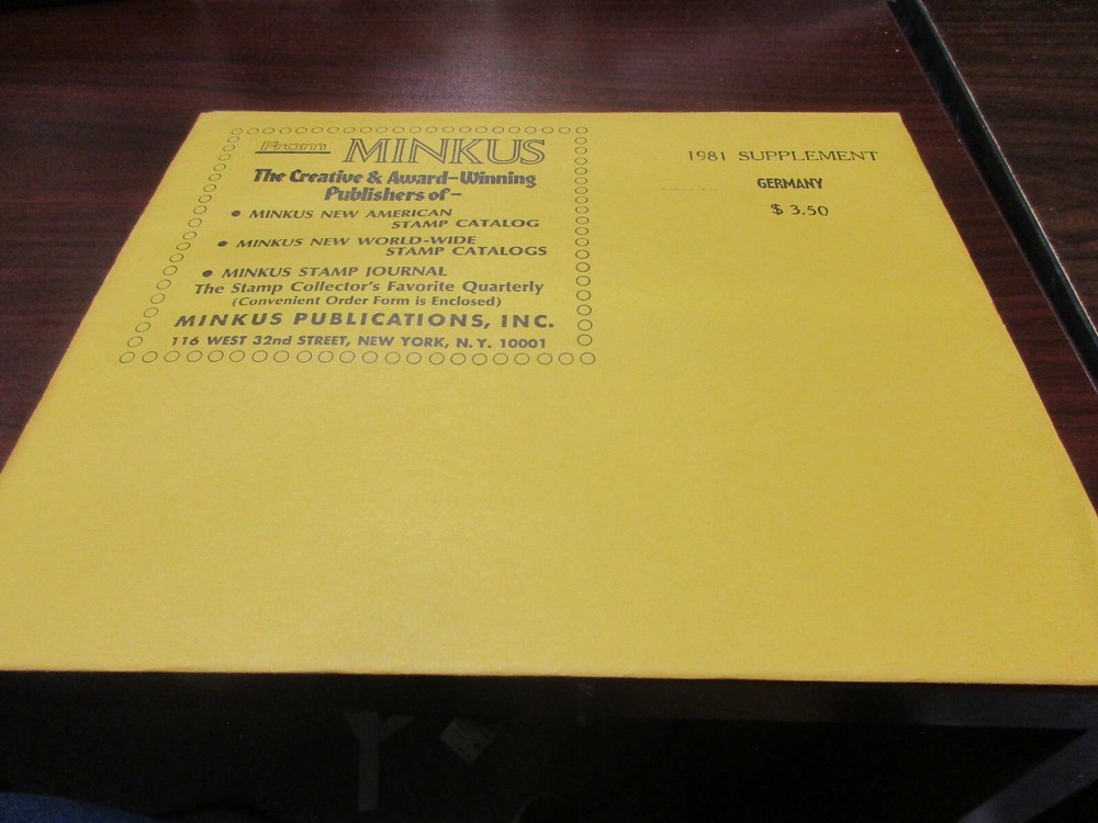 "MINKUS"  ALBUM  PAGES 1981  SUPPLEMENT GERMANY     W/FREE SHIPPING!!!