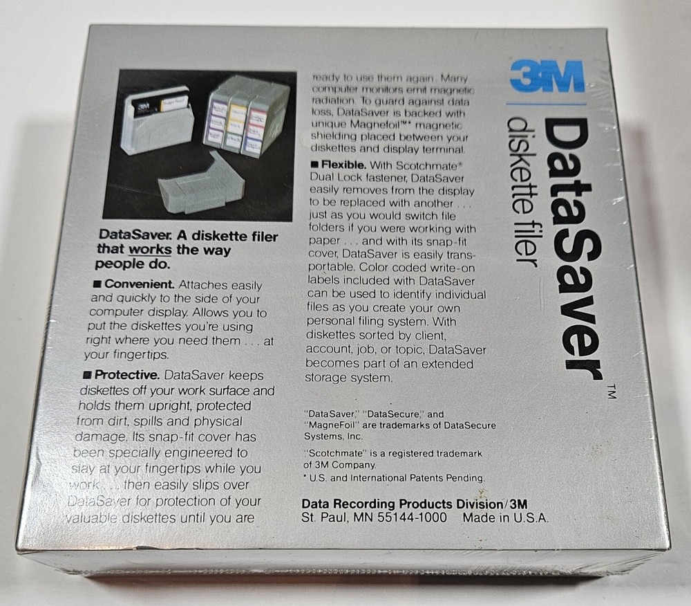 3M Data Saver Diskette Filer For 5.25" Floppies + 5.25" Floppy Disk Storage Case