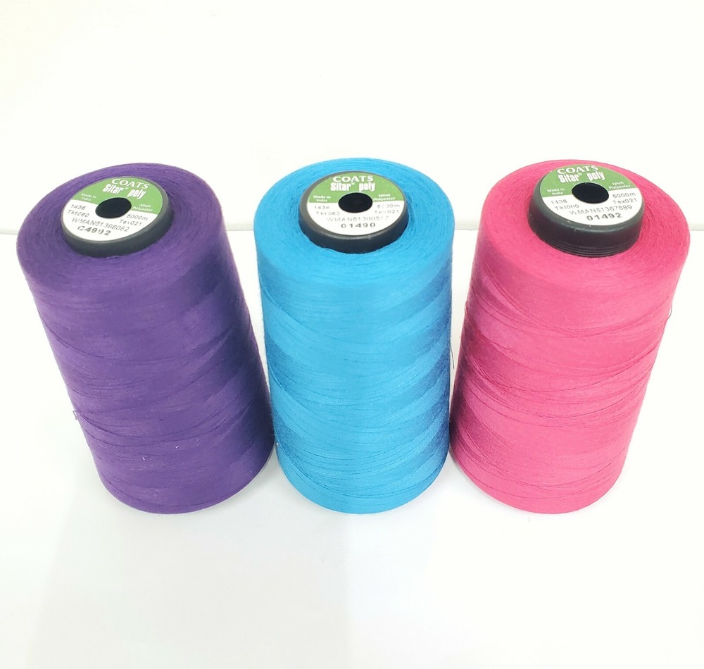 Bobbin Thread 100% Spun Polyester (Pack of 3) 10,000 Mts