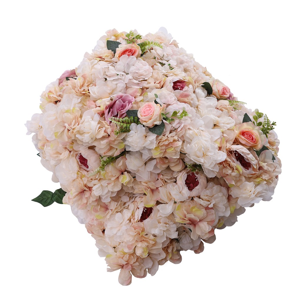 6 Pcs Panel Floral Backdrop Artificial Flower Wall Backdrop Silk Flower Wall