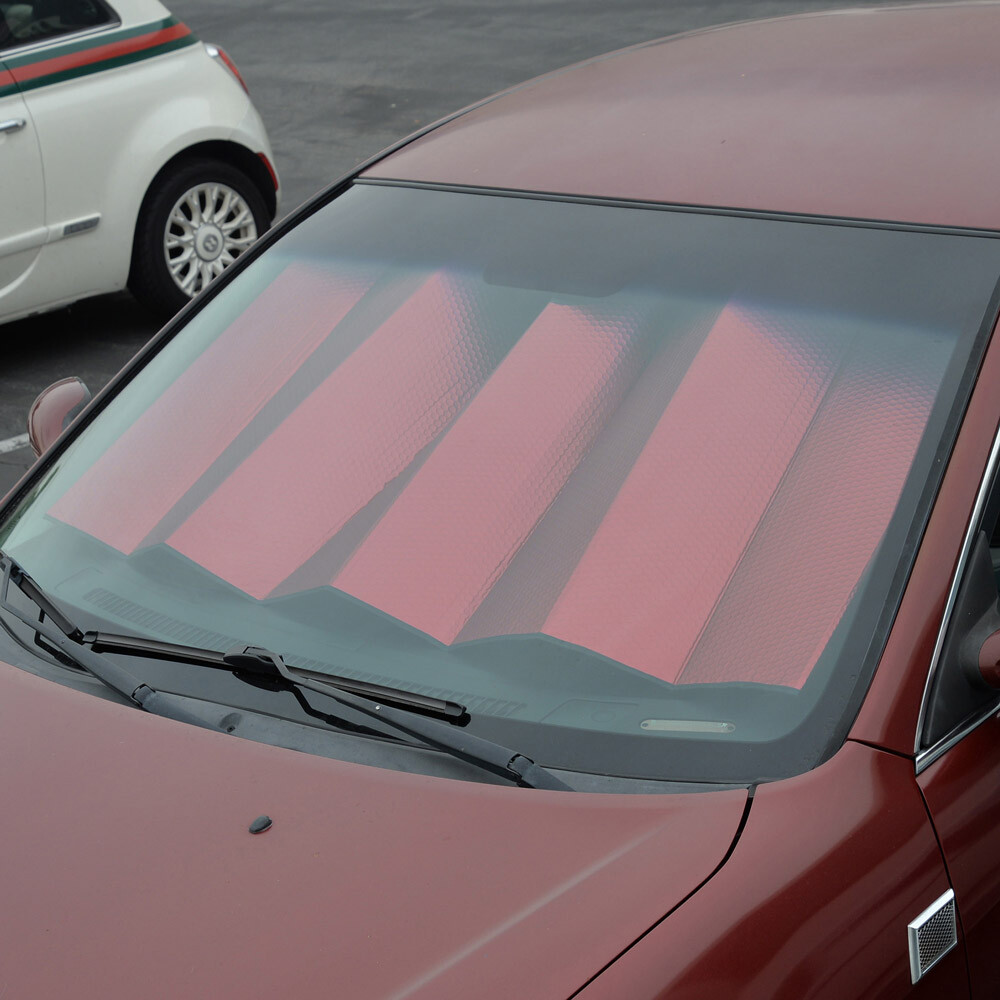 Reflective Red Fold-able Car Sun Shade Auto Windshield Front Window UV Protect