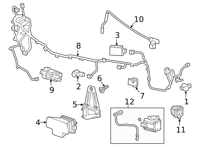 Genuine GM Front Object Alarm Sensor Wiring Harness 84718212
