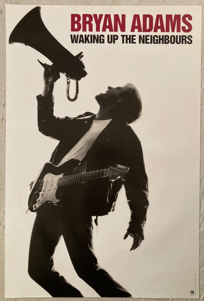 Bryan Adams 1992 Promo Poster Waking Up The Neighbors White P