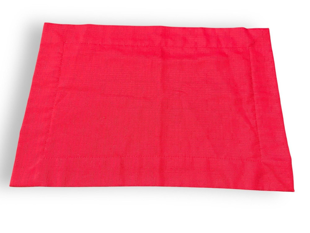 10 Classic Red Hemstitch Rectangular Placements for Christmas Holidays All Year