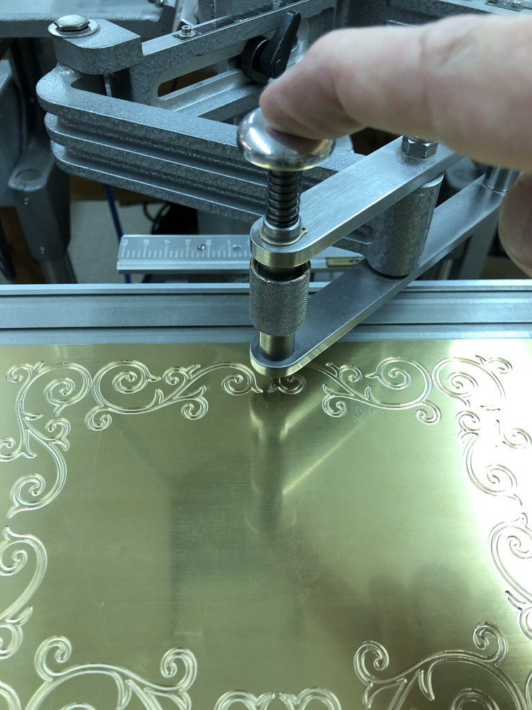 LARGE FLOURISH SCROLL WORK SOLID BRASS ENGRAVING PLATE FOR NEW HERMES FONT TRAY