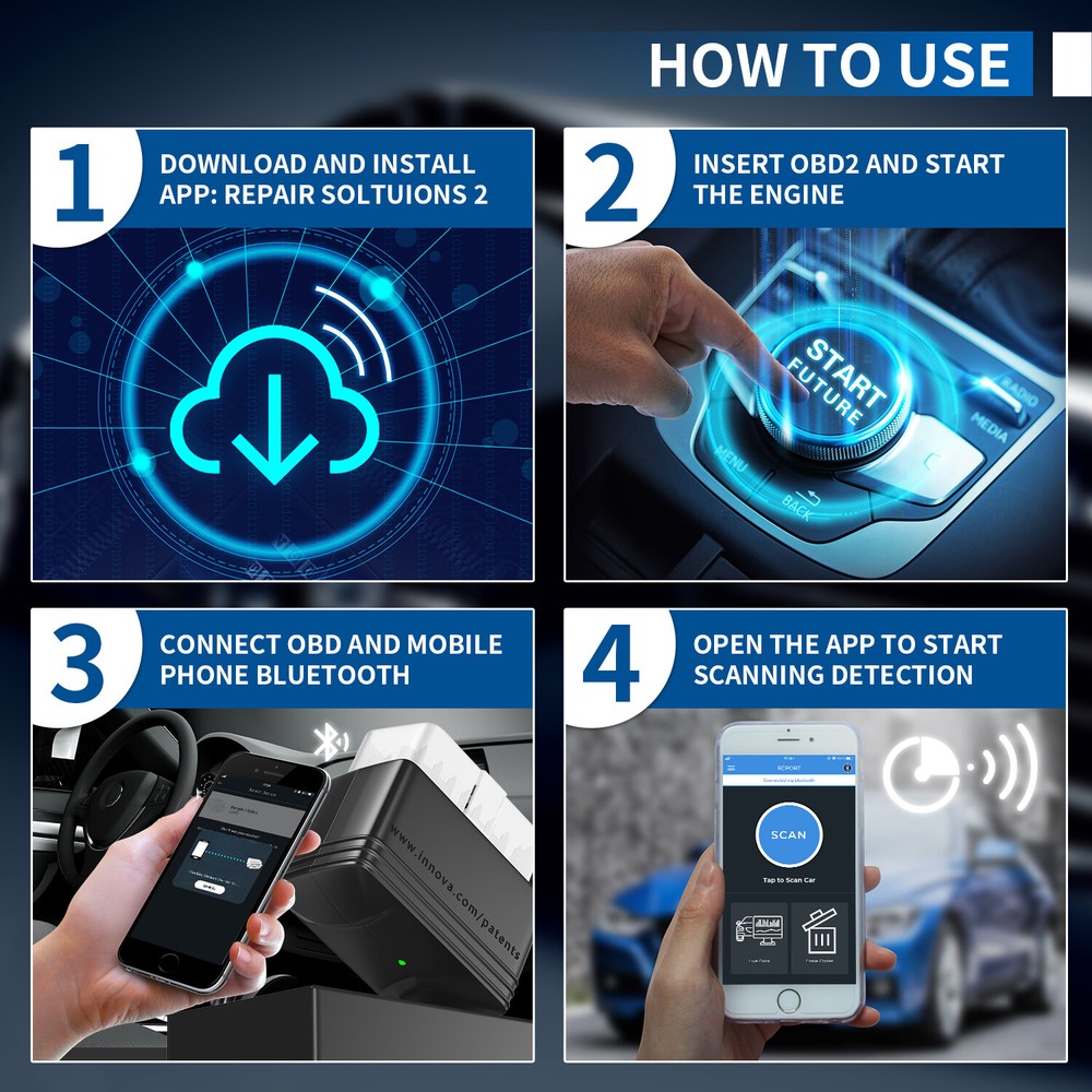 INNOVA 6000 OBD2 Scanner All System Diagnostic TPMS Reset Code Reader For Ford