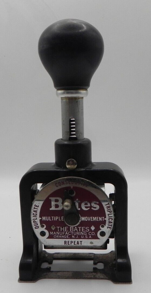 Vintage Bates Multiple Movement Numbering Machine Stamp 6 Wheels Style E