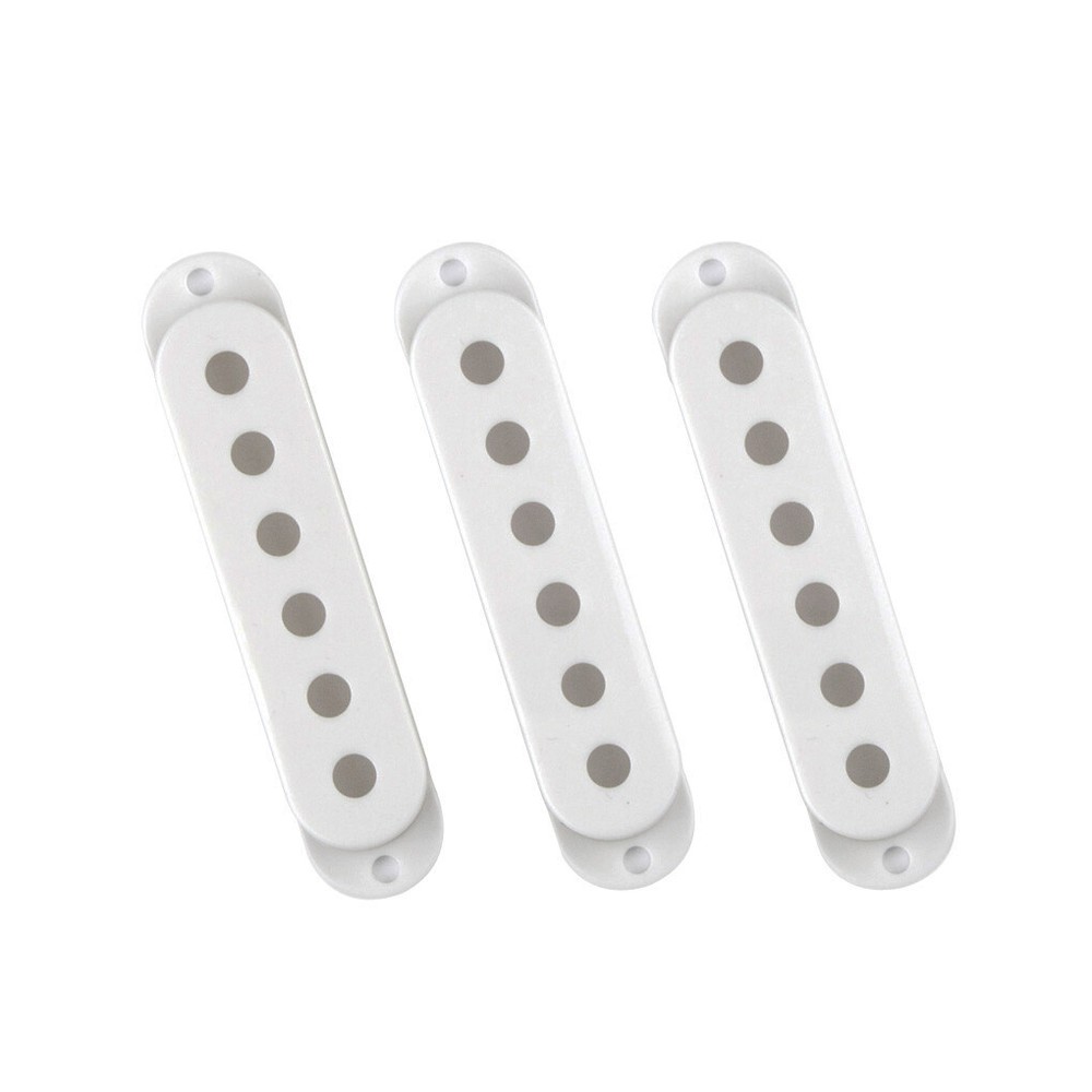 White ST SSS Guitar Pickup Covers 2T 1V Knobs Tremolo Bar Tip Switch Tip Cap
